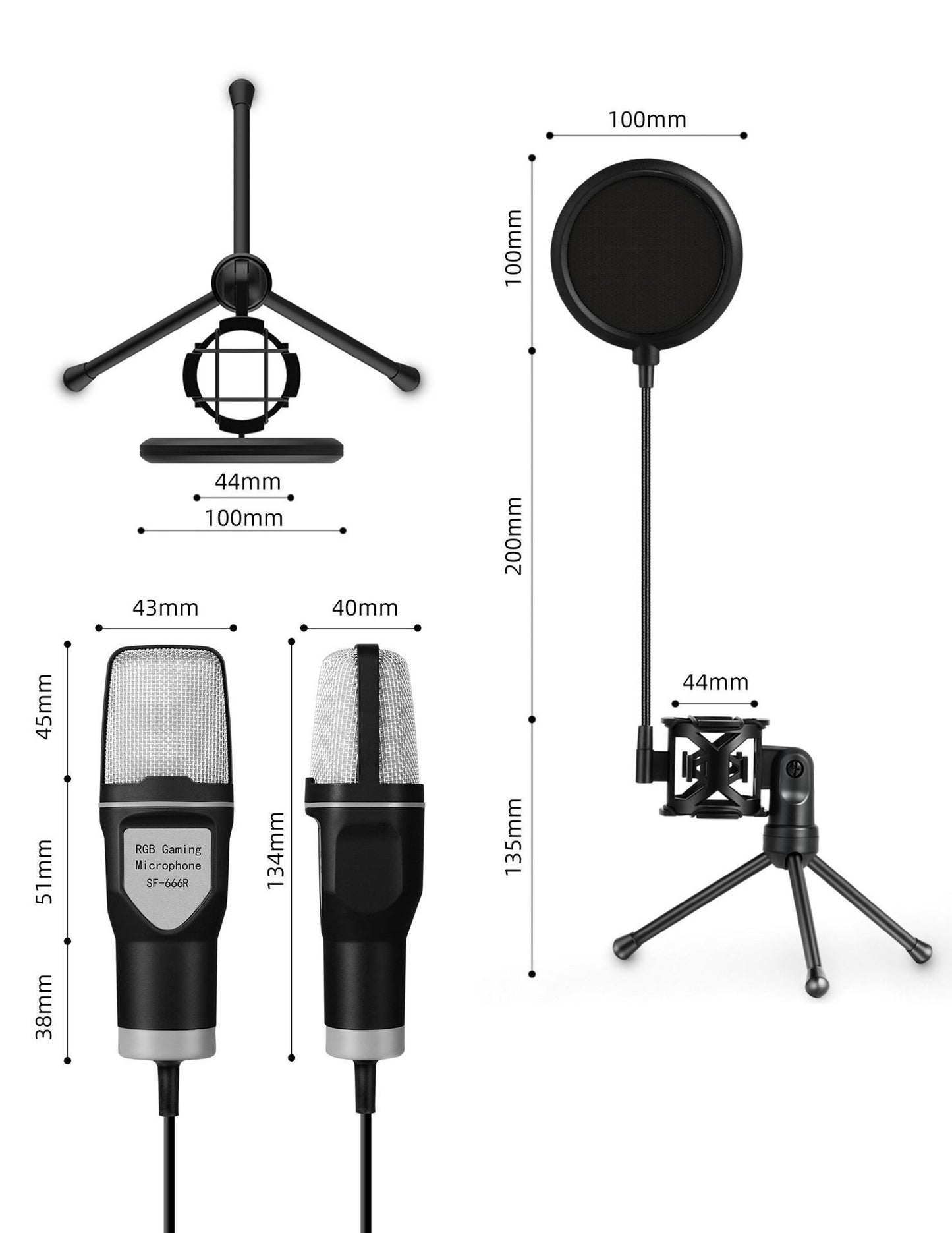 RGB Capacitor Esports Gaming Desktop Microphone